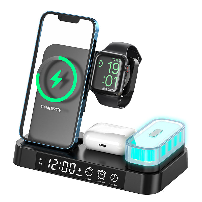 3 in 1 Wireless Charger Station with Alarm Clock - ZENSE DEAL