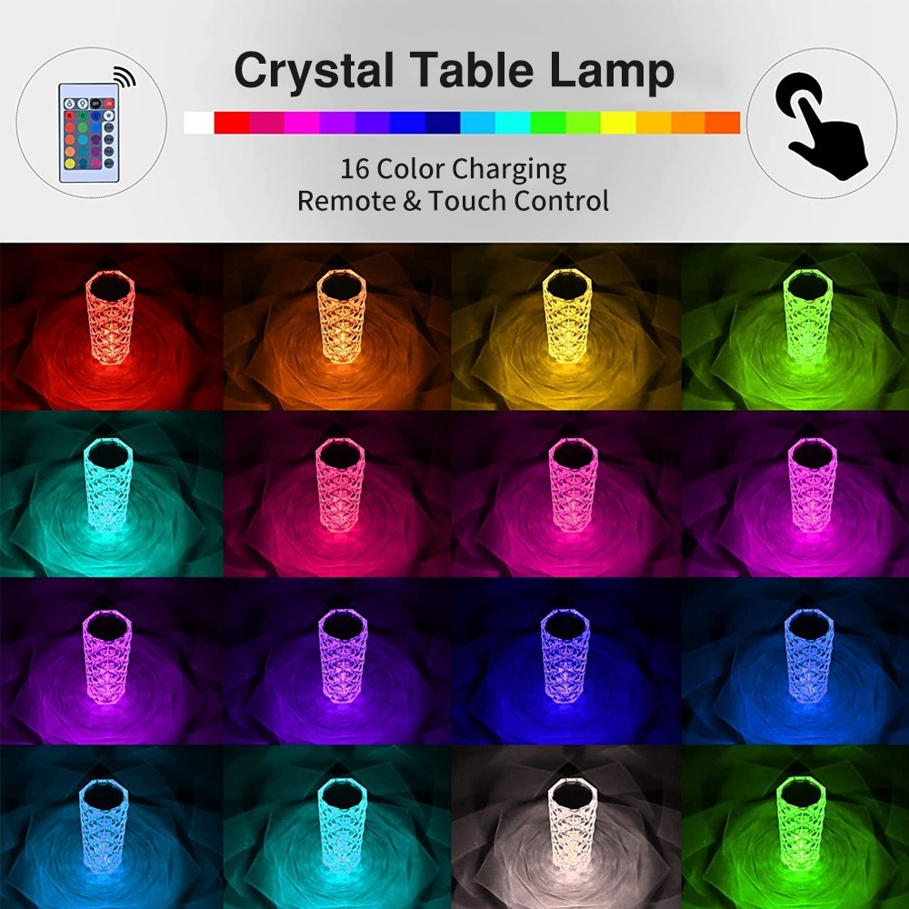 16 Colors LED Crystal Lamp - Colorful Lighting