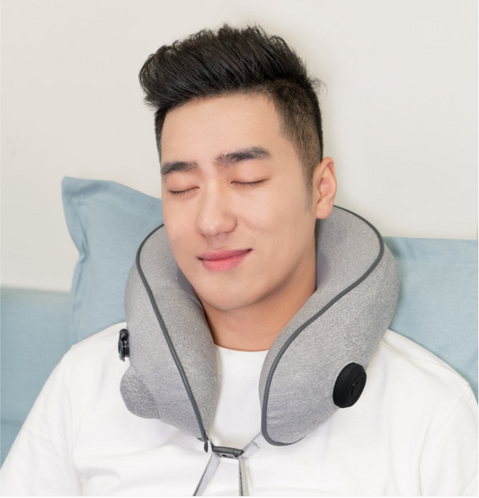 Inflatable massage neck pillow