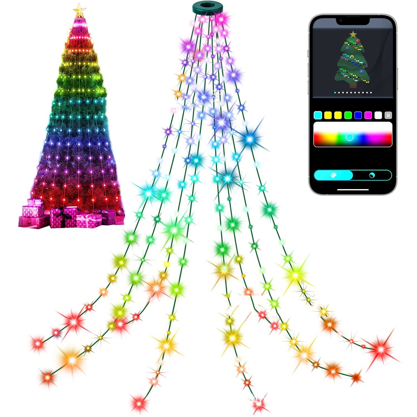 Magic Color Christmas Tree Rubber-covered Wire Lights