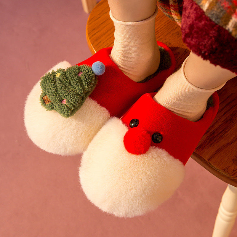 Winter Plush Christmas Slippers