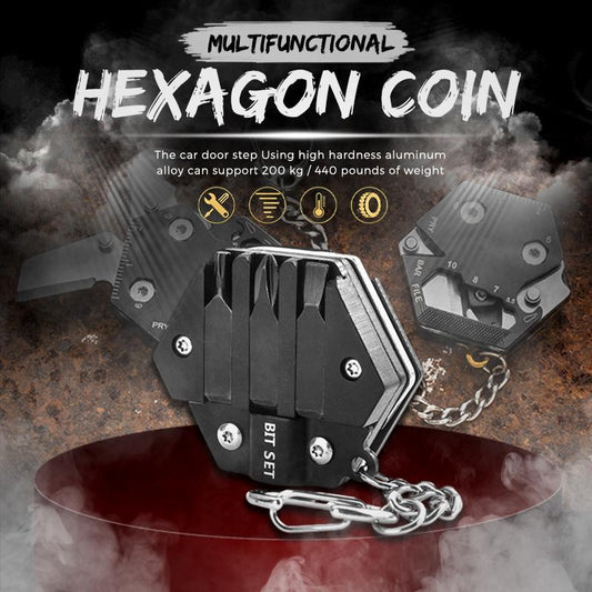 Multifunctional Hexagon Coin Pocket Tool - Outdoor Gear