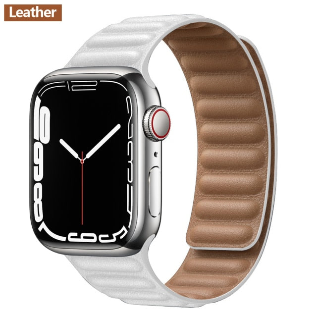 Leather Link Magnetic Loop Bracelet iWatch Series