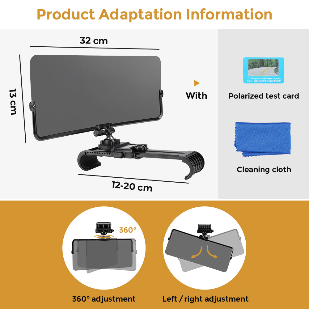 Polarized Car Sun Visor - Clear Vision on the Road