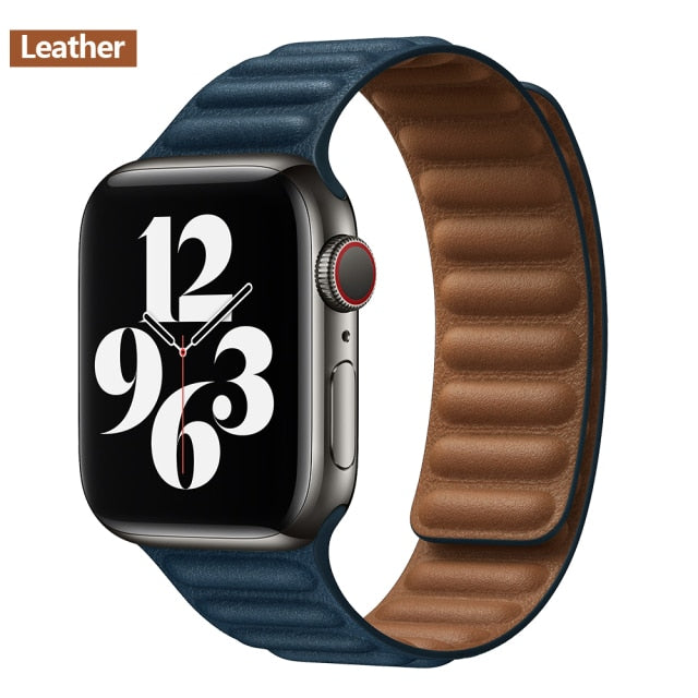 Leather Link Magnetic Loop Bracelet iWatch Series