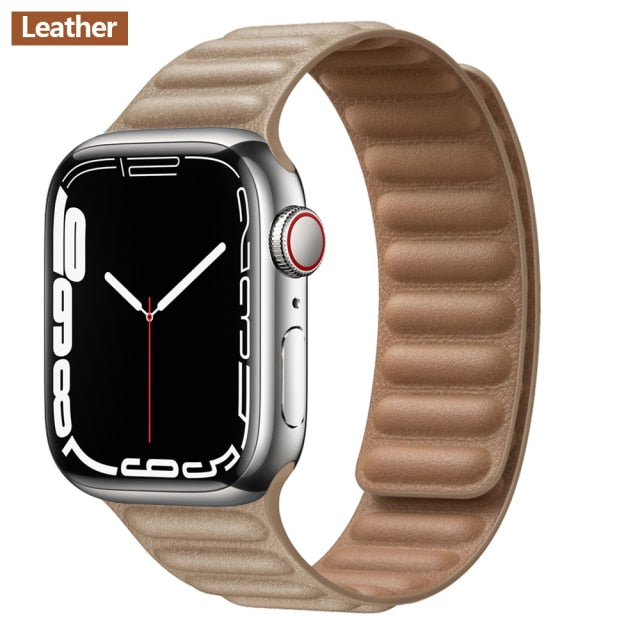 Leather Link Magnetic Loop Bracelet iWatch Series