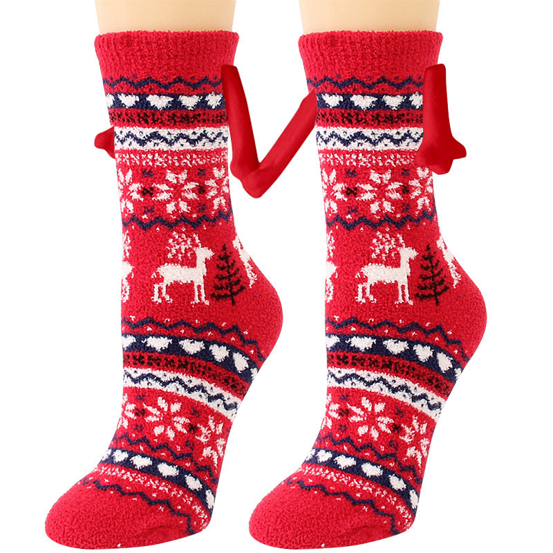 Christmas Coral Fleece Socks