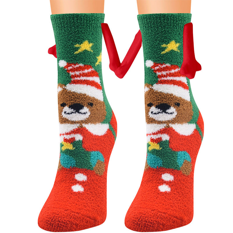 Christmas Coral Fleece Socks