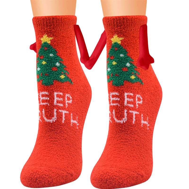 Christmas Coral Fleece Socks