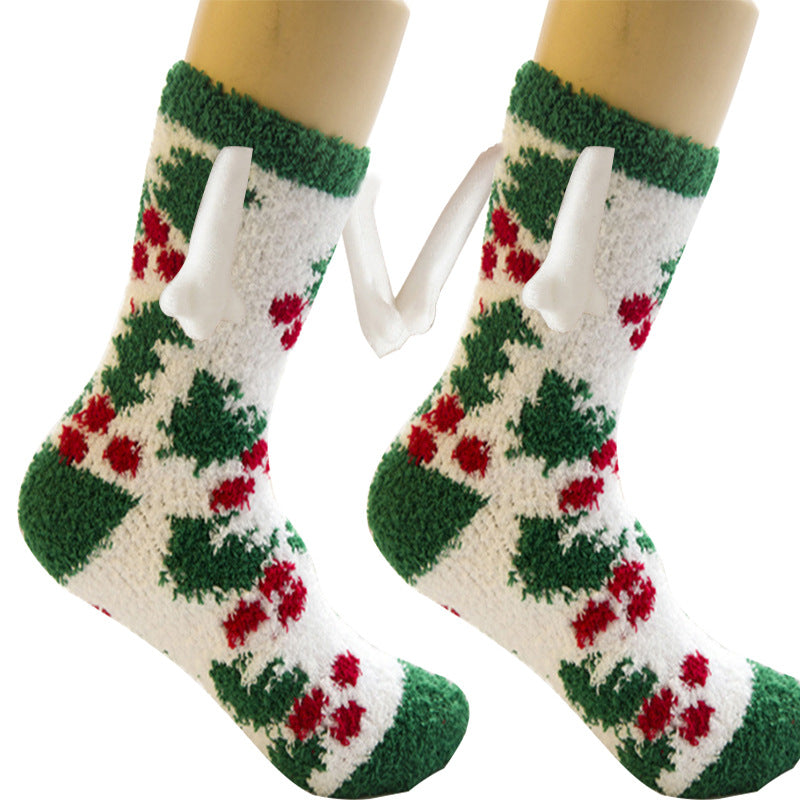 Christmas Coral Fleece Socks