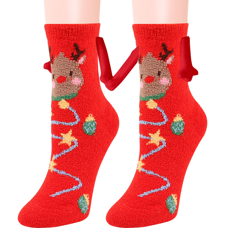 Christmas Coral Fleece Socks