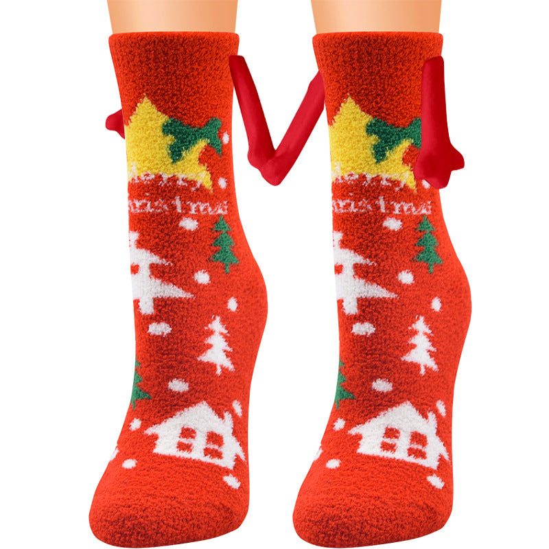 Christmas Coral Fleece Socks