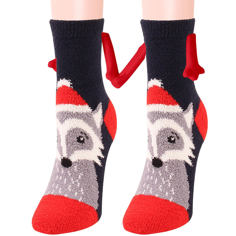 Christmas Coral Fleece Socks