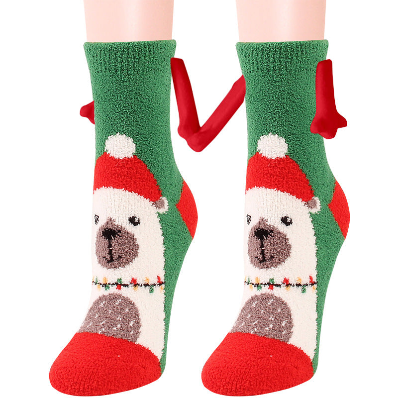 Christmas Coral Fleece Socks