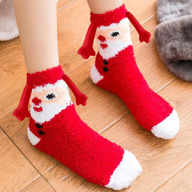 Christmas Coral Fleece Socks