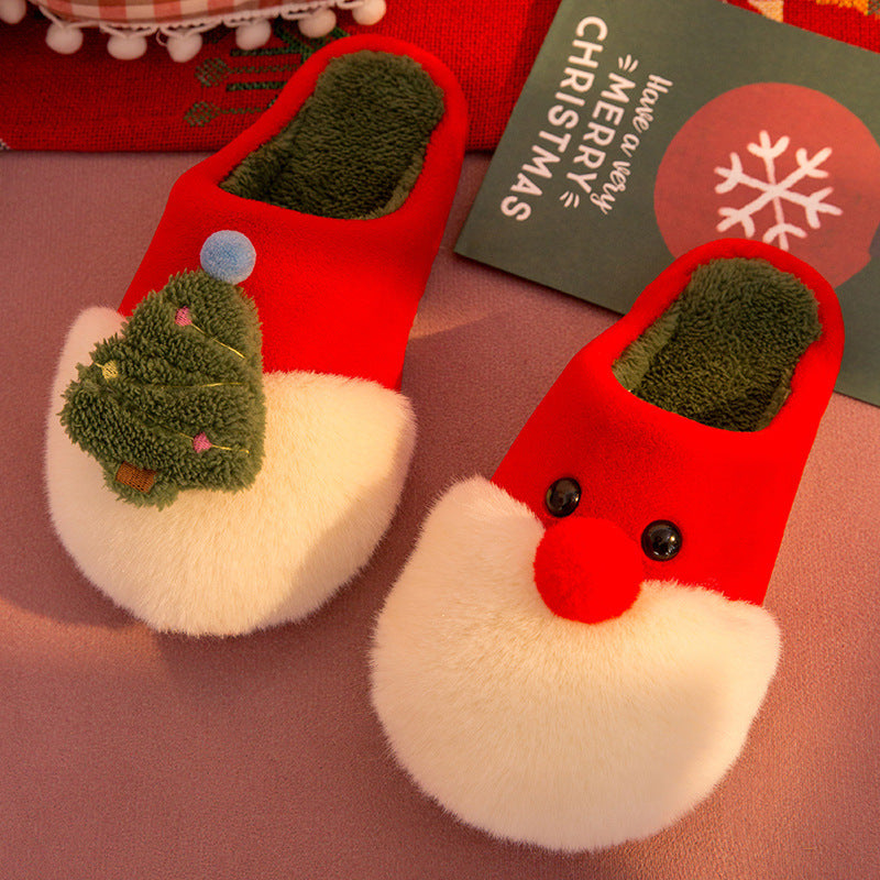 Winter Plush Christmas Slippers