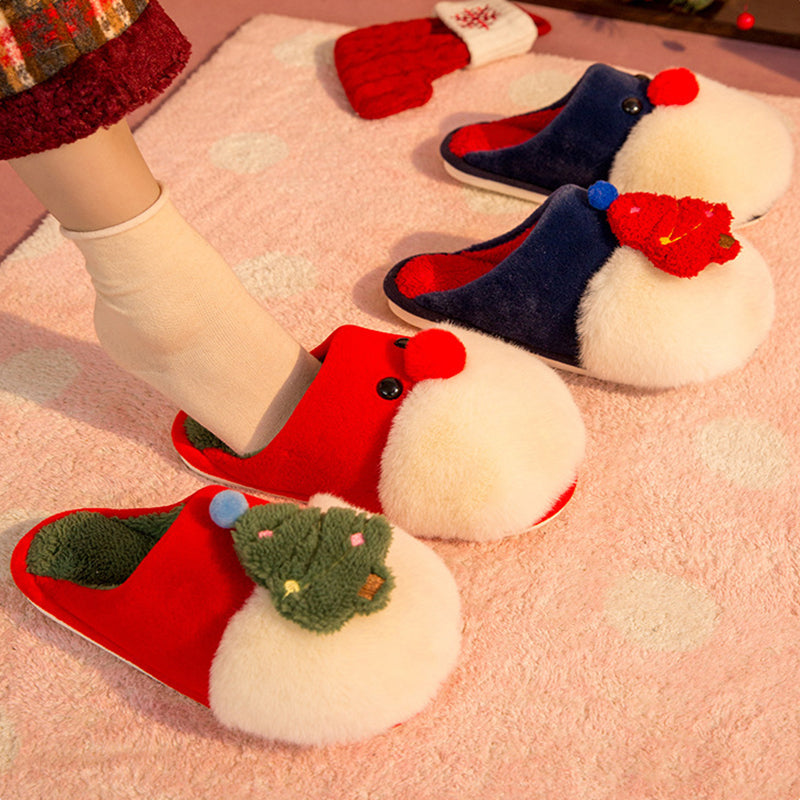 Winter Plush Christmas Slippers