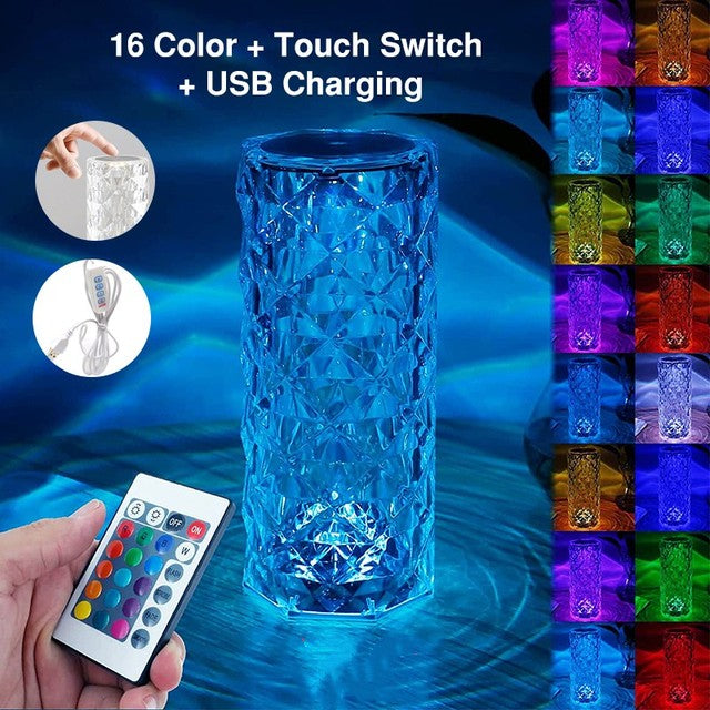 16 Colors LED Crystal Lamp - Colorful Lighting