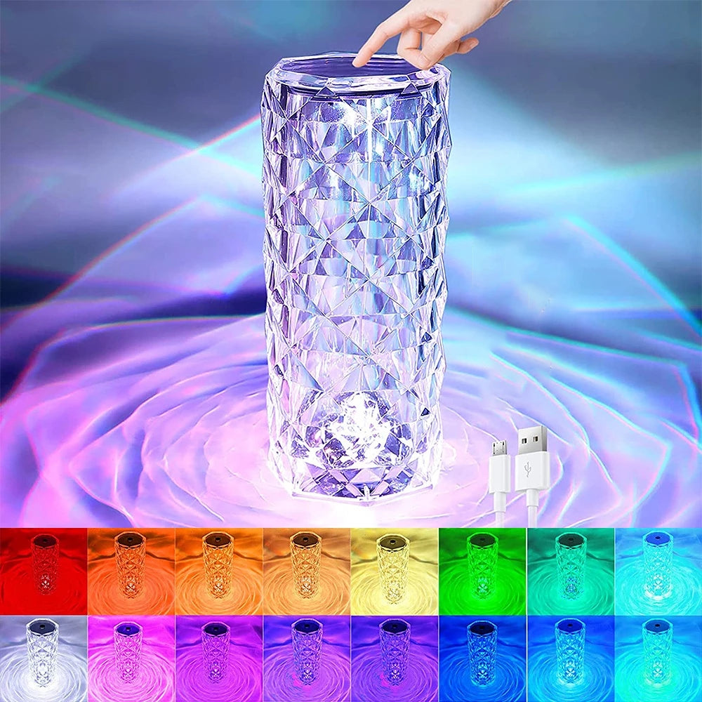 16 Colors LED Crystal Lamp - Colorful Lighting